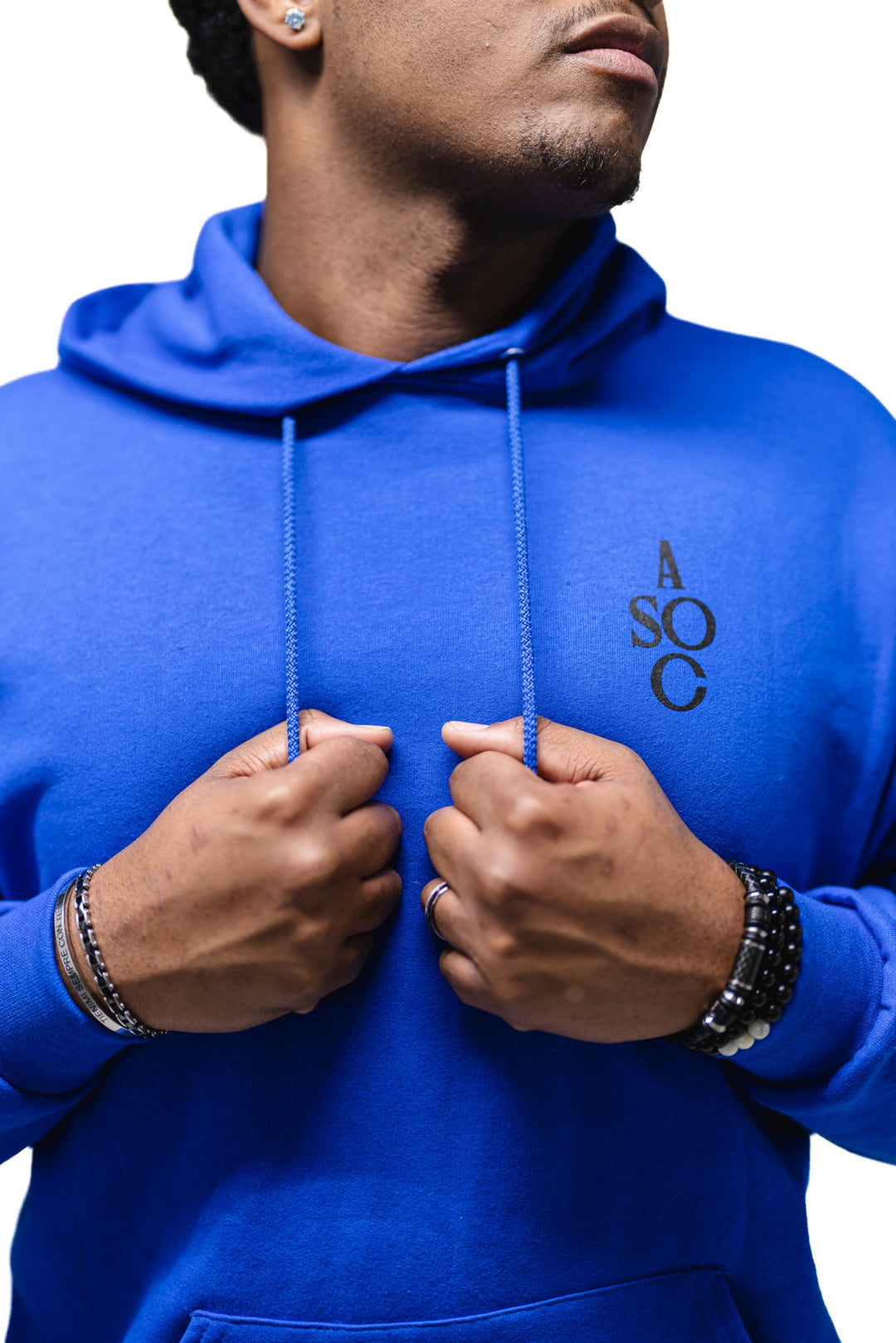 Blue UNISEX soft cotton hoodie pullover